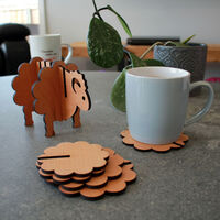 3D Sheep Wooden Coaster Set additional image