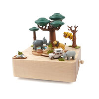 African Safari Moving Wooden Music Box additional image