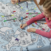 Colour and Learn World Map Table Cloth additional image