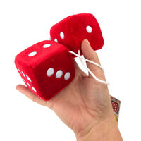 Fluffy Dice Red with White Dots additional image