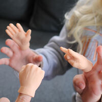 Rock Paper Scissors Mini Finger Hand Puppets 3 Pack additional image