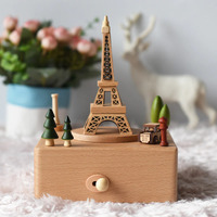 Small Eiffel Tower Wooden Musical Box additional image