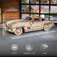 UGears Winged Sports Coupe Wooden Model Kit additional image