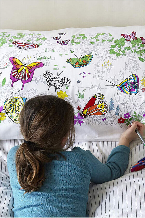 Colour and Learn Butterfly Pillowcase