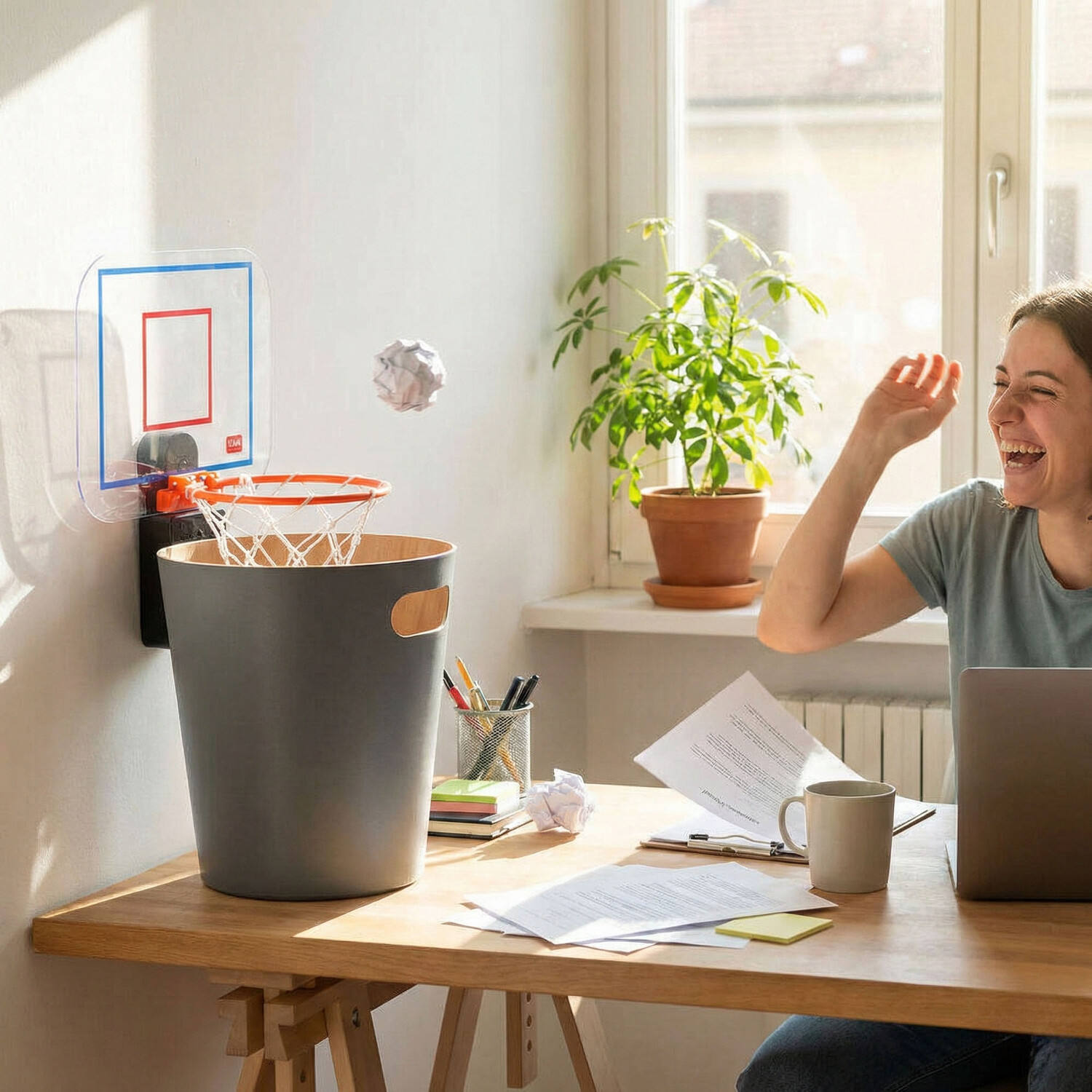 Magic Shot Basketball Hoop for Bin with Sound