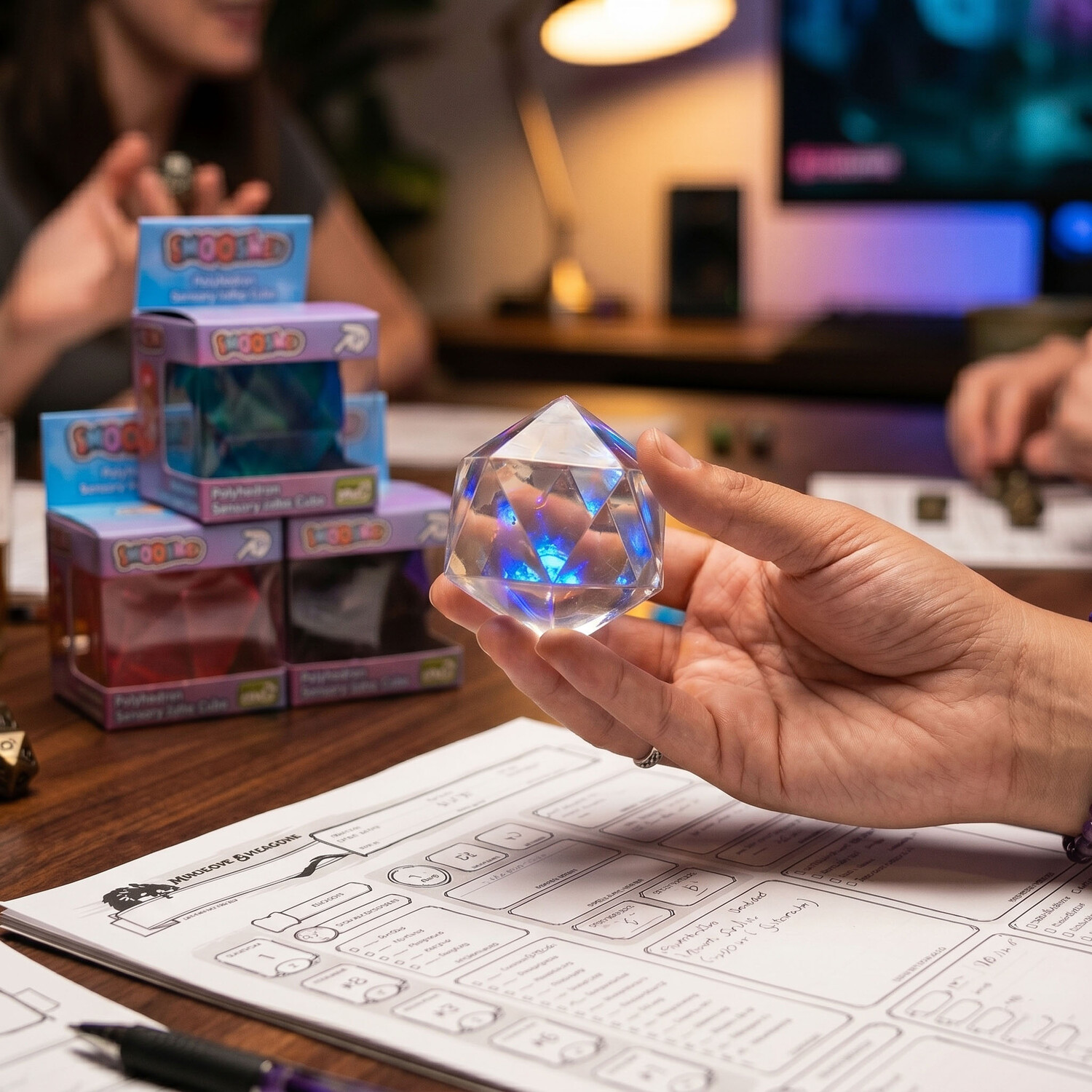 Smooshos Polyhedron Jelly Cube Stress Ball