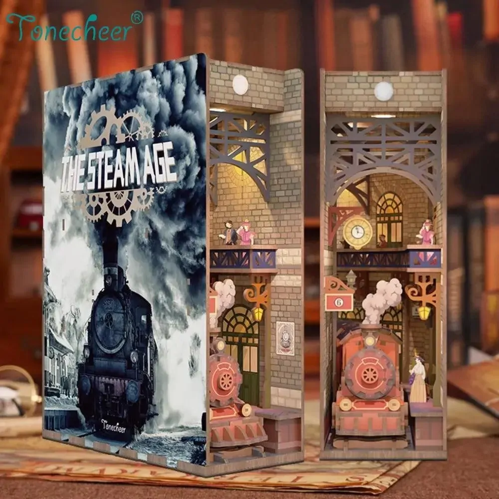 The Steam Age 3D Wooden Puzzle DIY Book Nook Kit