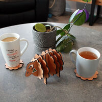 3D Sheep Wooden Coaster Set additional image