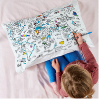 Colour and Learn World Map Pillowcase additional image