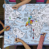 Colour and Learn World Map Table Cloth additional image