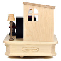 Cats Play Piano Moving Wooden Musical Box additional image