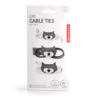 Kikkerland Cat Cable Ties Set of 3 additional image