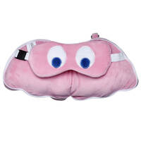 Pac Man Pink Ghost Travel Pillow and Eye Mask Set additional image