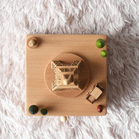 Small Eiffel Tower Wooden Musical Box additional image