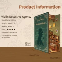 Violin Detective 3D Wooden Puzzle DIY Book Nook additional image
