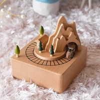 Mountain Railroad Train Wooden Music Box additional image