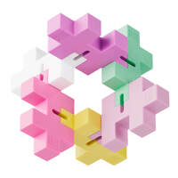 Plus Plus Hexel Fidget Toy Bubblegum additional image