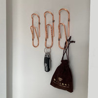 Mini Paper Clip Wall Hooks Set of 3 [Colour: Copper] additional image