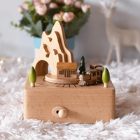 Mountain Railroad Train Wooden Music Box additional image