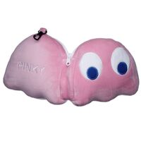 Pac Man Pink Ghost Travel Pillow and Eye Mask Set additional image