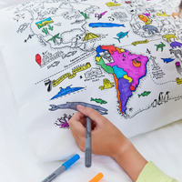 Colour and Learn World Map Pillowcase additional image
