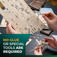 UGears Fighter Aircraft 2.5D Wooden Puzzle Kit additional image