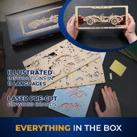 UGears Roadster MK3 2.5D Wooden Puzzle Kit additional image