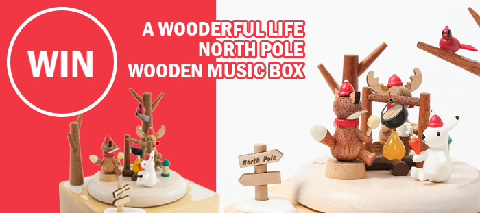 Win 1 of 3 North Pole Wooden Music Box