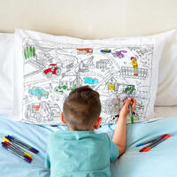 Colour and Learn Working Wheels Pillowcase main image