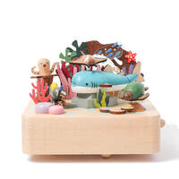 Diving Ocean Moving Wooden Musical Box main image
