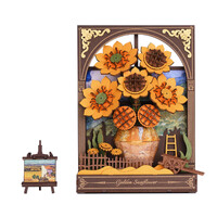 Rowood Golden Sunflower Wall Art 3D Wooden Puzzle main image