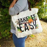 Take it Easy Sloth Tote main image