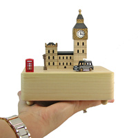 London's Big Ben Moving Wooden Musical Box main image