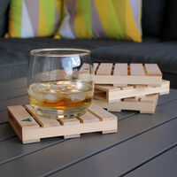 Mini Wooden Pallet Coasters 4 Pack main image