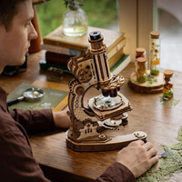 ROKR Microscope Mechanical Wooden Kit