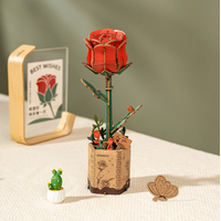 Rowood Red Rose Wooden Bloom Craft Kit
