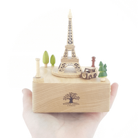 Small Eiffel Tower Wooden Musical Box