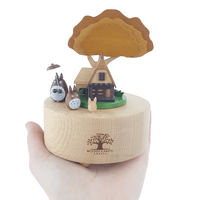 Three Wandering Totoros Wooden Music Box main image