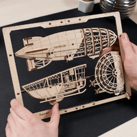 UGears Zeppelin 2.5D Wooden Puzzle Kit main image