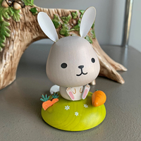 Wooden Happy Bunny Bobbler main image