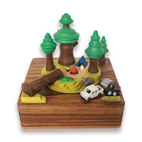 Forest Wild Camping Moving Wooden Musical Box main image