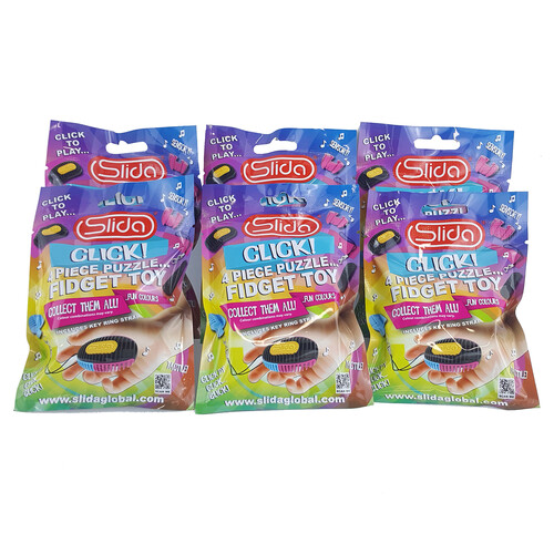 6 Pack Slida Click 4pc Fidget Toys