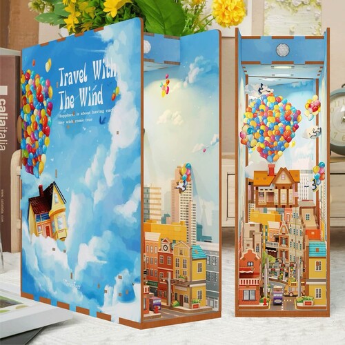 Travel with the Wind 3D Wooden Puzzle DIY Book Nook Kit