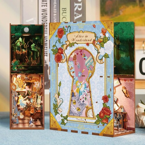 Alice in Wonderland 3D Wooden Puzzle DIY Book Nook Kit