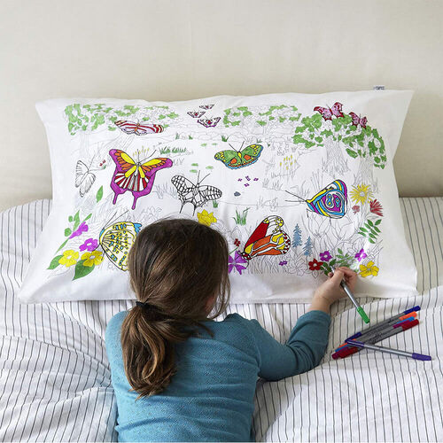 Colour and Learn Butterfly Pillowcase