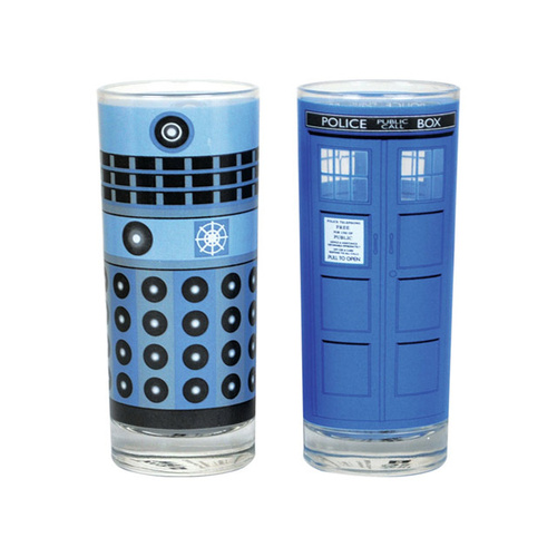 Doctor Who Glasses 2 Pack (Dalek & TARDIS)