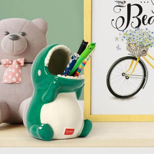 Desk Friends Ceramic Pen Holder Dino