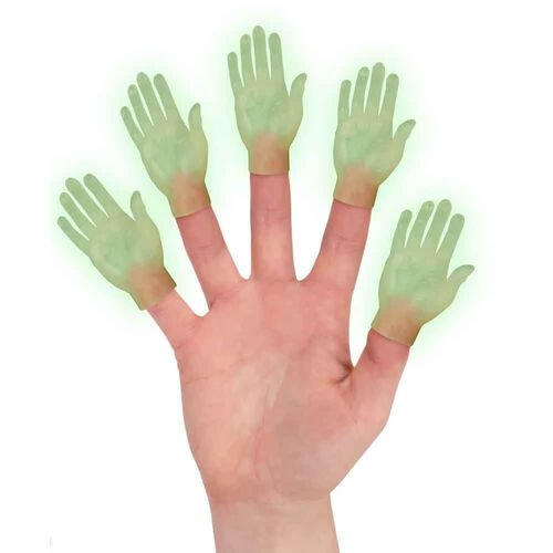 Glow in the Dark Finger Hands Finger Puppets 5 Pack A handful of