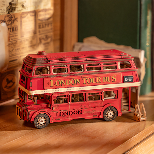 Rolife London Tour Bus 3D Wooden Kit