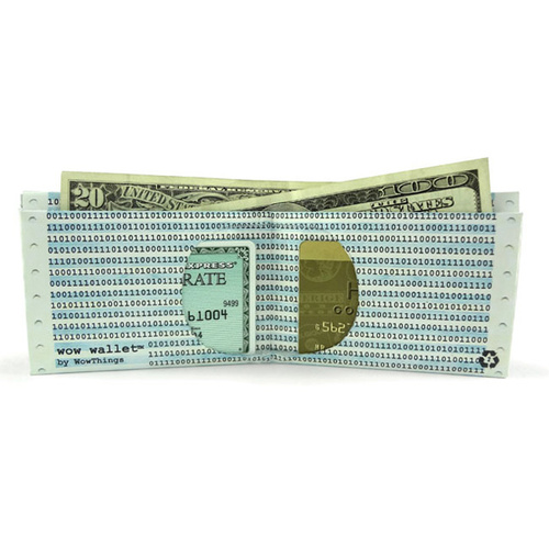 Old Printer Paper Wow Wallet Designed to look and feel like paper, wow!
